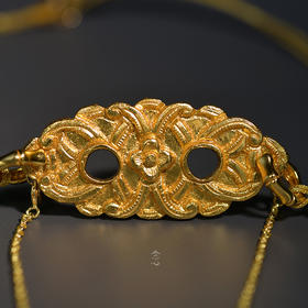 项链 | 古绿琉璃雕花牌卷草纹项链