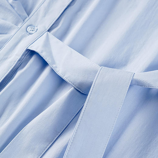 P&X设计师女装 2022夏季新款 中长款衬衫 通勤 蓝色 822205167B 商品图3