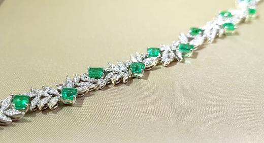 祖母绿月桂K金钻石手链戒指套装（戒指已售，可定制） 商品图4