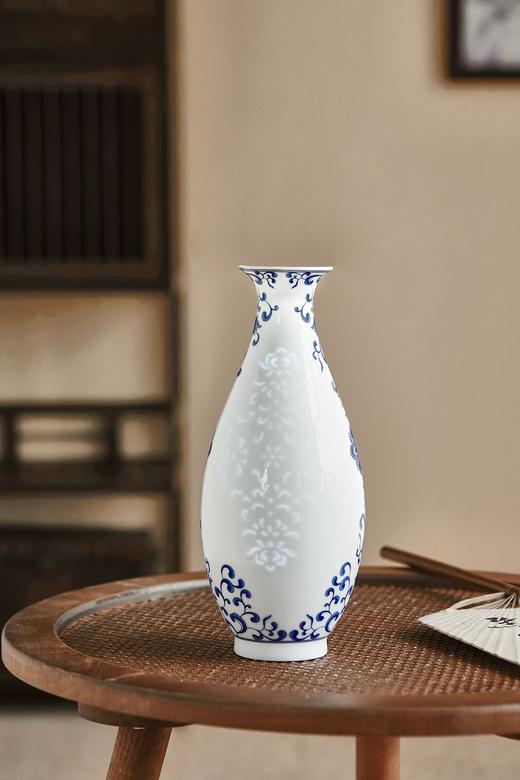 富玉玲珑花瓶卧室陶瓷器中式居家装饰品花瓶-观音瓶 商品图3