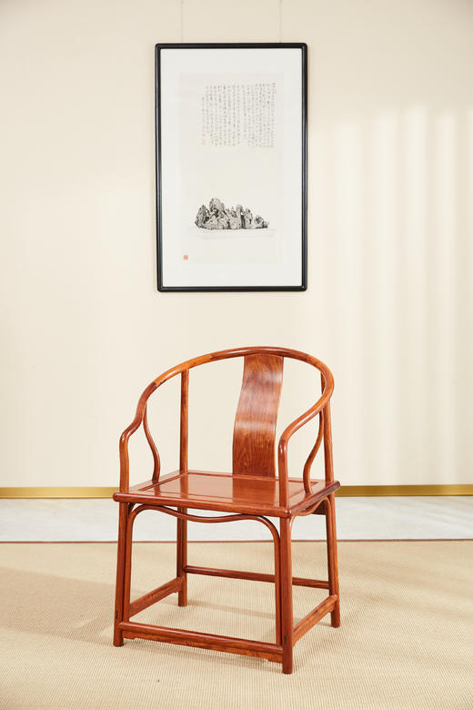 红桥红 家具严选  缅甸花梨(大果紫檀） 【安思远 藤条垂手 圈椅 三件套】 商品图6