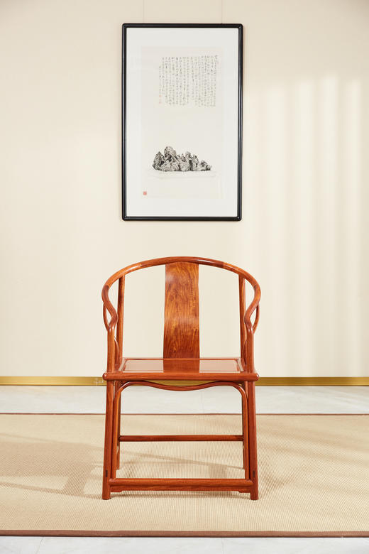 红桥红 家具严选  缅甸花梨(大果紫檀） 【安思远 藤条垂手 圈椅 三件套】 商品图3