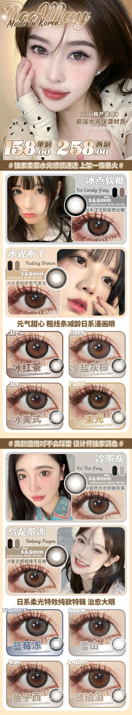 【Ticcmay】全系列·套餐活动丨258/2副（年抛/一副包含2片） 商品图0