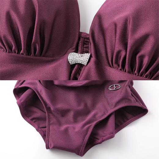 安莉芳性感深V美背连体泳衣女士无袖褶皱修身显瘦度假泳装ES00181 商品图4