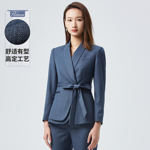 【上衣+裤子】罗蒙春季西服套装女士修身显瘦商务通勤职业西装两件套 商品图2