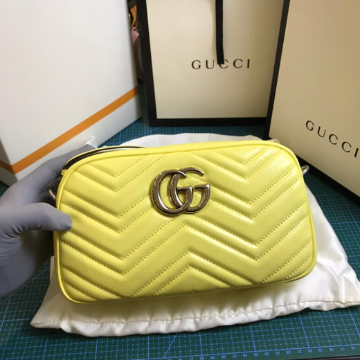 清仓，古驰原厂皮，黄色相机包中号，原价1300，配全套包装 商品图1