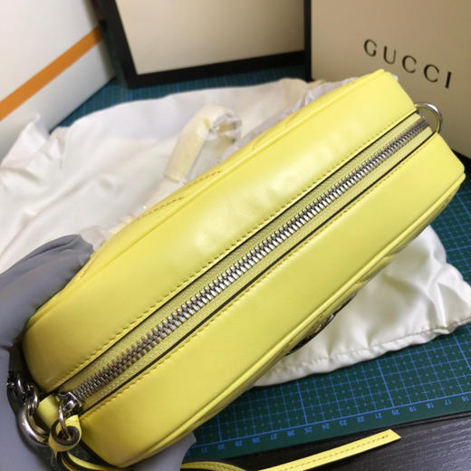清仓，古驰原厂皮，黄色相机包中号，原价1300，配全套包装 商品图3