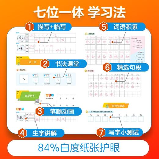 (仓发) 华夏万卷 三年级下册语文同步练字帖小学生同步写字课 2023春3年级RJ人教版书法练字本 天天练拼音本田字格生字抄写本 笔顺笔画字帖（共2册）/9787313219657 商品图4