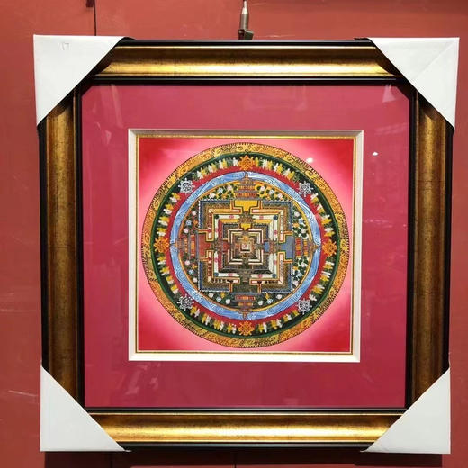 尼泊尔手工唐卡
纯手绘彩金六字真言坛城 商品图7