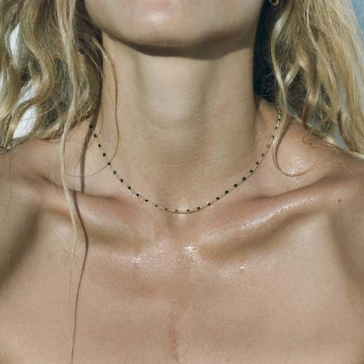 订购7周到｜Maggoosh-Rainbows-黑色珐琅 项链［希腊设计师］ 商品图0