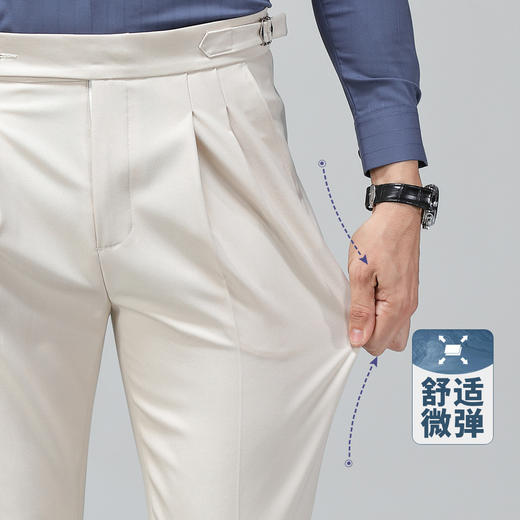 【可调节腰围】罗蒙夏季男士休闲西裤商务休闲通勤百搭男长裤 商品图6