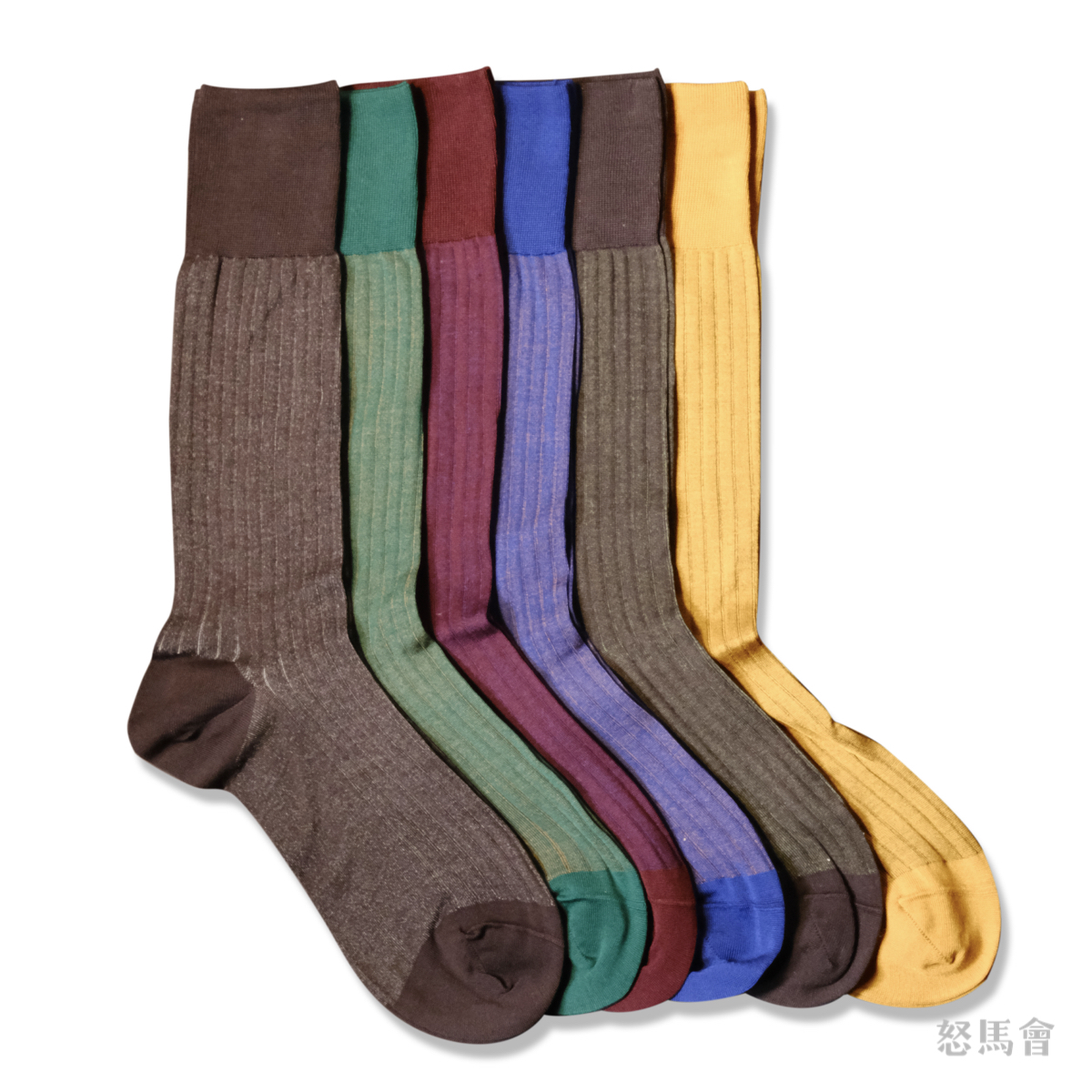 意大利精梳丝光棉长筒绅士袜