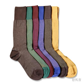 意大利精梳丝光棉长筒绅士袜