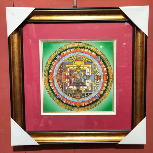 尼泊尔手工唐卡
纯手绘彩金六字真言坛城 商品图3