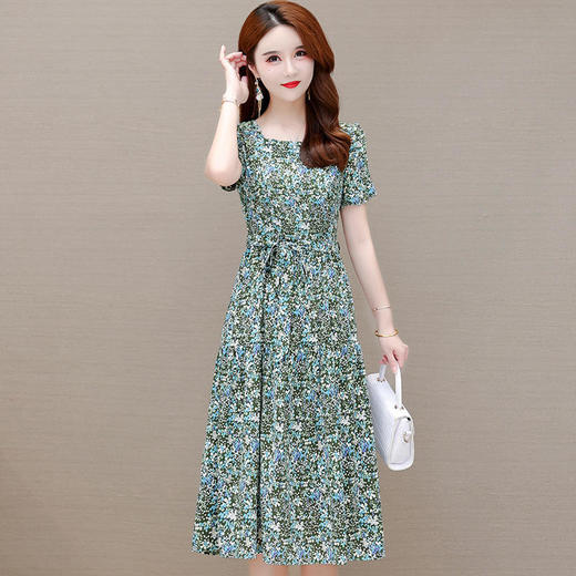YWE KEDX68时尚印花裙气质修身显瘦大码连衣裙 商品图1