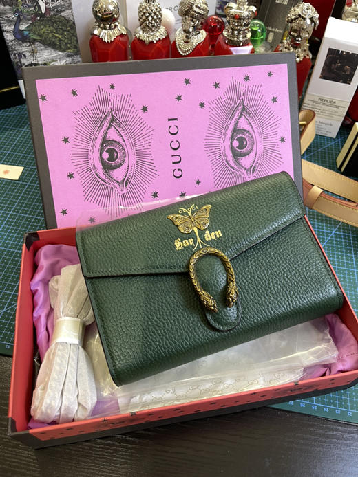 清仓，Gucci绿色链条包，超多卡位，原单，全新有礼盒 商品图0