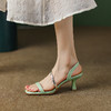 新款细跟鞋法式极简细带露趾中跟凉鞋OLD-3535aa 商品缩略图0