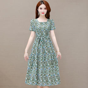 YWE KEDX68时尚印花裙气质修身显瘦大码连衣裙