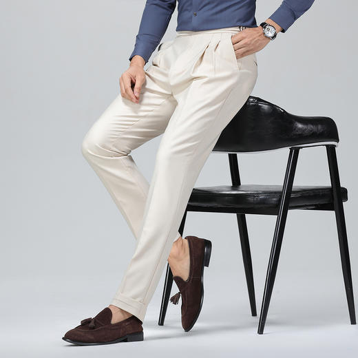 【可调节腰围】罗蒙夏季男士休闲西裤商务休闲通勤百搭男长裤 商品图3
