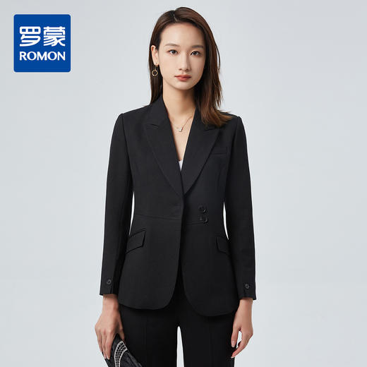【上衣+裤子】罗蒙春秋装西服套装女士正装商务通勤修身显瘦气质西装 商品图1