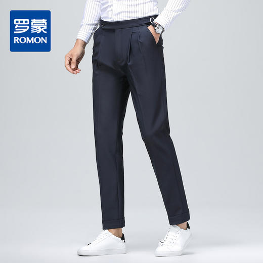 【可调节腰围】罗蒙夏季男士休闲西裤商务休闲通勤百搭男长裤 商品图1