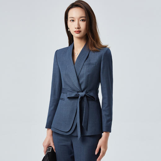 【上衣+裤子】罗蒙春季西服套装女士修身显瘦商务通勤职业西装两件套 商品图9