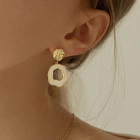 Oflye潮流饰品 法式气质耳环不规则耳坠时尚耳钉新款小众设计感饰品