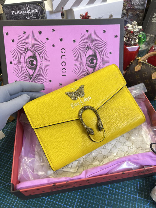 清仓，Gucci黄色链条包，超多卡位，原单，全新有礼盒 商品图0