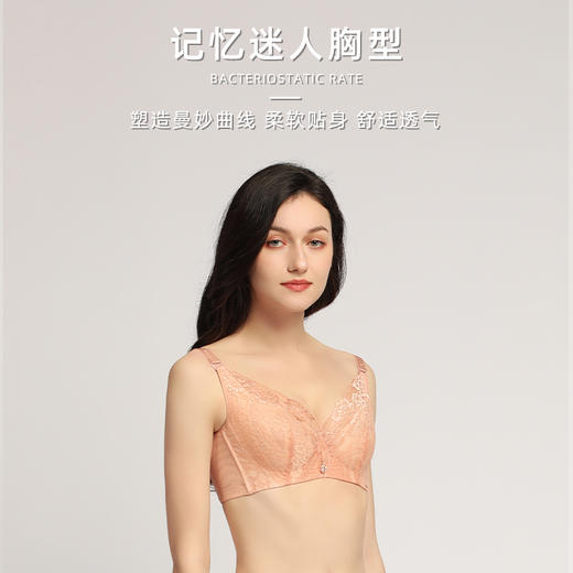 【秒杀品不退不换】皇家丽美记忆钛圈收副乳聚拢轻薄透气蕾丝调整型文胸WJ906-1 商品图1