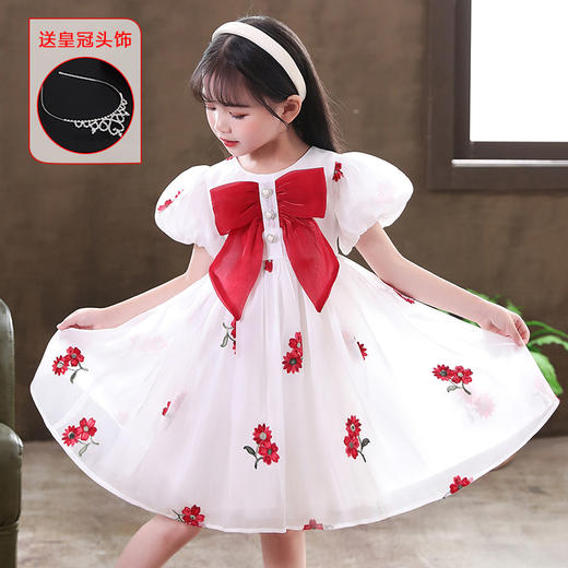 DY-HF9910女童裙夏季新款童裙韩版裙子童装儿童纱裙女孩碎花网纱连衣裙 商品图5