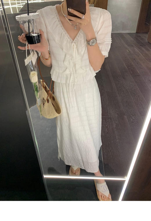 （清仓现货）【社群供V】茶系穿搭一整套约会套装裙夏款两件套连衣裙涤纶（ 商品图4