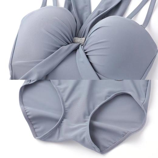 安莉芳性感褶皱交叉肩带连体游泳衣女士修身美背夏季泳装ES00182 商品图4