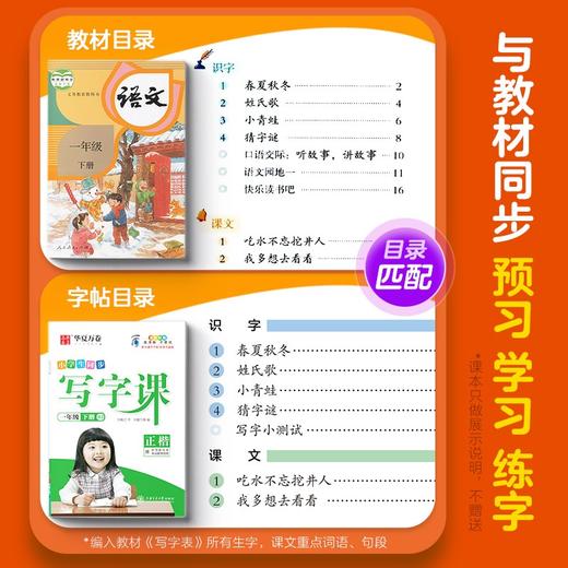 (仓发) 华夏万卷 三年级下册语文同步练字帖小学生同步写字课 2023春3年级RJ人教版书法练字本 天天练拼音本田字格生字抄写本 笔顺笔画字帖（共2册）/9787313219657 商品图3