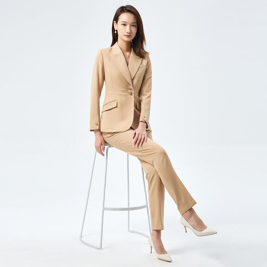 【上衣+裤子】罗蒙春秋装西服套装女士正装商务通勤修身显瘦气质西装 商品图5