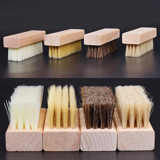 实木马鬃毛刷实木软毛刷马毛鞋刷擦鞋油尼龙丝刷绒皮刷猪毛抛光刷子 商品图2