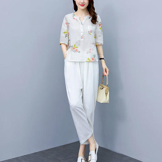 印花套装女夏季2022新款时尚休闲洋气两件套 RWQ1232 商品图0
