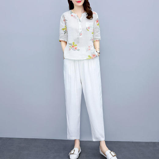 印花套装女夏季2022新款时尚休闲洋气两件套 RWQ1232 商品图2