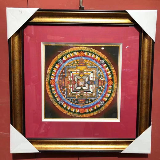 尼泊尔手工唐卡
纯手绘彩金六字真言坛城 商品图5