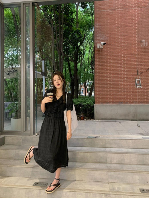 （清仓现货）【社群供V】茶系穿搭一整套约会套装裙夏款两件套连衣裙涤纶（ 商品图2