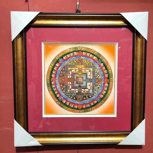 尼泊尔手工唐卡
纯手绘彩金六字真言坛城 商品图4