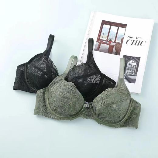 安莉芳超薄内衣EB00501透气单层蕾丝大胸显小聚拢防下垂文胸 商品图4