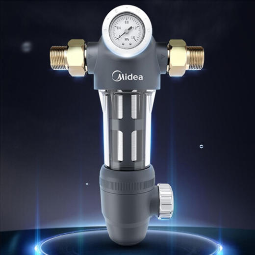 美的（Midea）（509645） 前置过滤器 高精度过滤反冲洗大压力表监控 双面旋刮 全屋净化自来水净水器 QZBW20S-6 商品图1