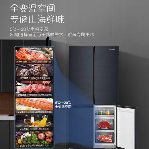 卡萨帝700L大容量三系统风冷无霜家用一级变频四门冰箱 丝墨青BCD-700WGCTDM7DSU1 商品图2