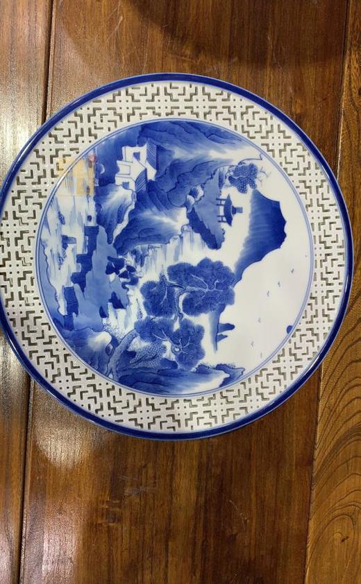 全手工双层青花康熙山水干泡台，壶承 商品图0