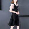 黑色短袖雪纺连衣裙女中长款2022新款夏季气质修身收腰中年裙子 DL8878 商品缩略图2