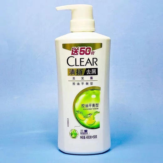 清扬 控油平衡型去屑洗发露水400+50g450g白瓶柠檬去油洗发水 商品图2
