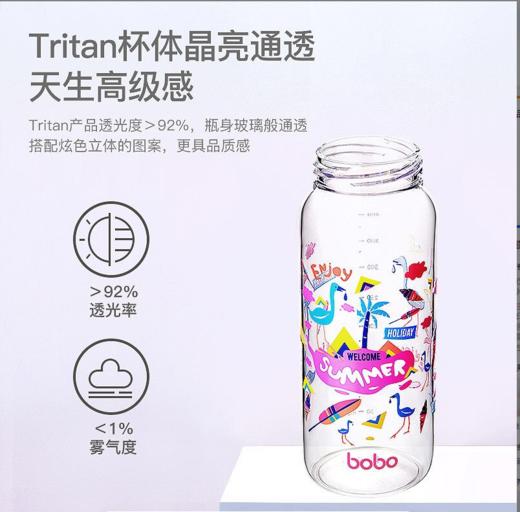 （6.22妈妈班 裸瓶）bobo夏日炫彩儿童水杯宝宝吸管杯学饮杯水杯400ml 商品图5