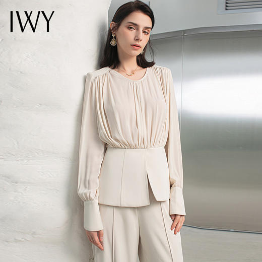 IWY/高级感衬衫套装女小众设计西装工作服高端白色商务职业装夏季CP1509 商品图2