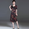 夏季新款印花短袖圆领宽松显瘦时尚潮流女士透气仿真丝连衣裙EE-EB2039F6 商品缩略图2
