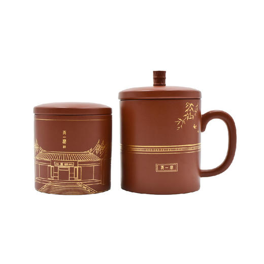 羽诗制造出品 盼春归天一阁元素紫砂茶杯醒茶器文创套装 商品图4